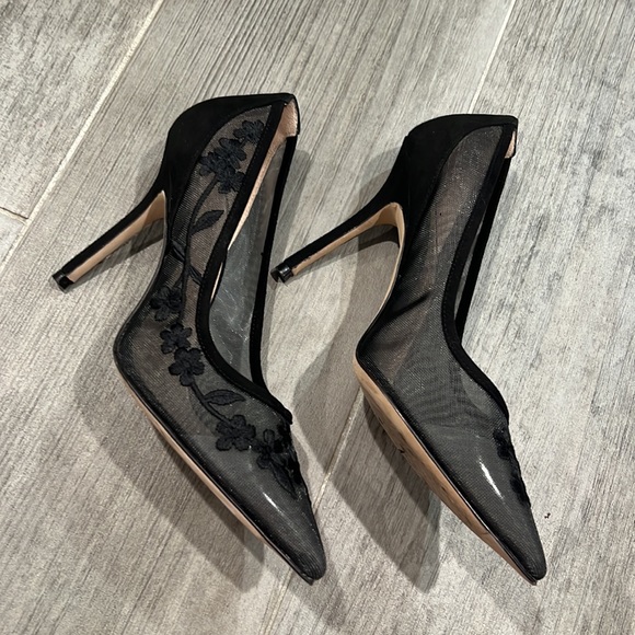 Stuart Weitzman black mesh high heels size 7.5 - Picture 7 of 11